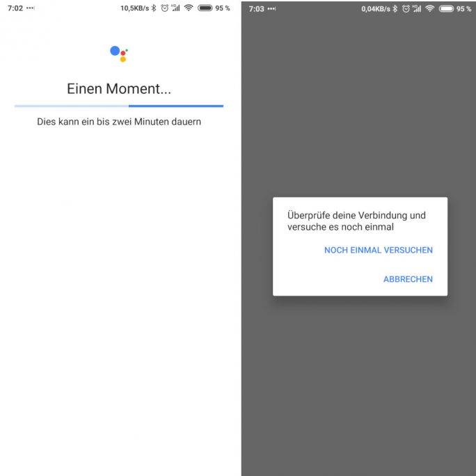 Asystent Google: „Sprawdź połączenie i spróbuj ponownie”