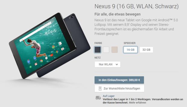 Tablet Google Nexus 9 jest już dostępny w Sklepie Play