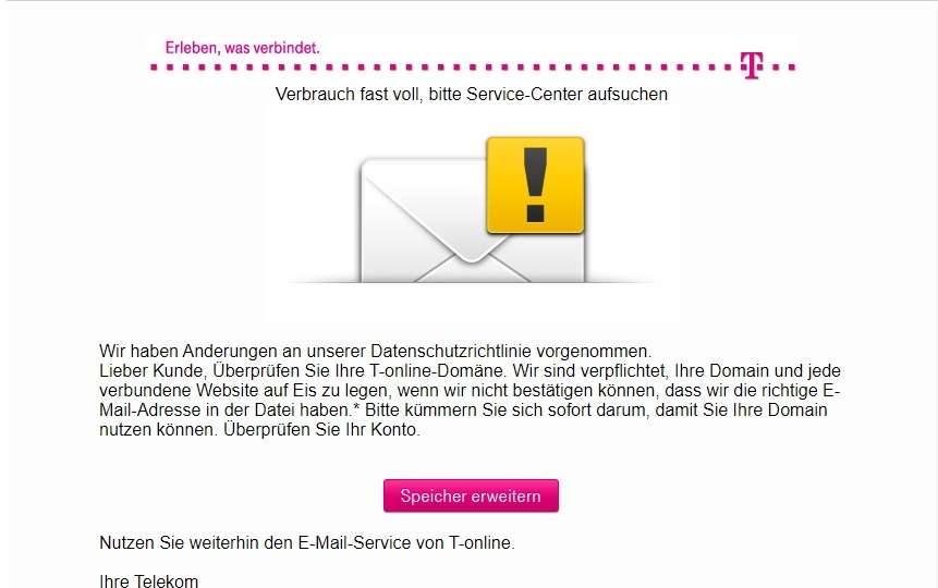 Symbol phishingu na styczeń Oszuści wysyłają fałszywe e-maile Telekom i t-online.de