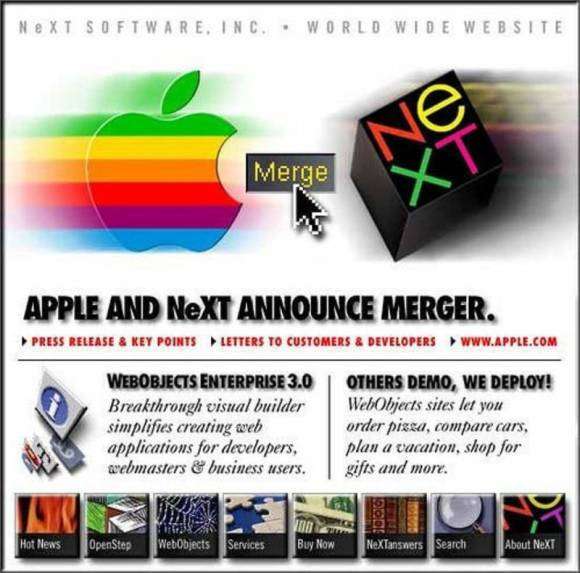 Apple kupuje NeXT: największe przejęcie w branży technologicznej