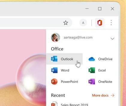 Outlook jest rozszerzeniem Microsoft Edge i Google Chrome